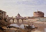 Jean-Baptiste-Camille Corot Rome - Castle Sant'Angelo painting